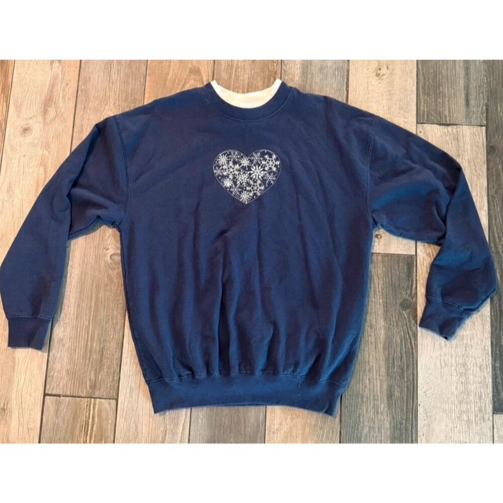 Granny Vintage Crewneck Embroidered Heart Sweater